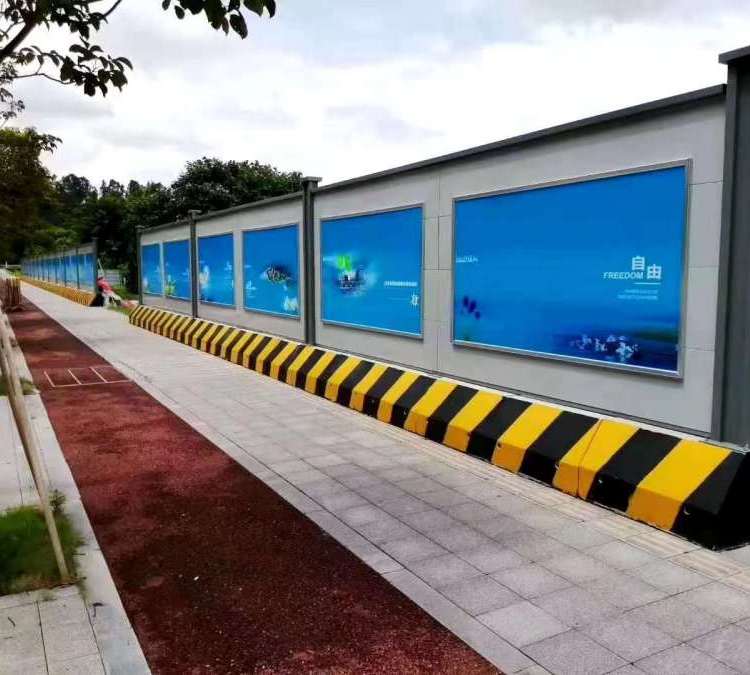 彩钢铁皮围挡 市政工程夹芯围栏 地铁围挡 小草彩钢围档