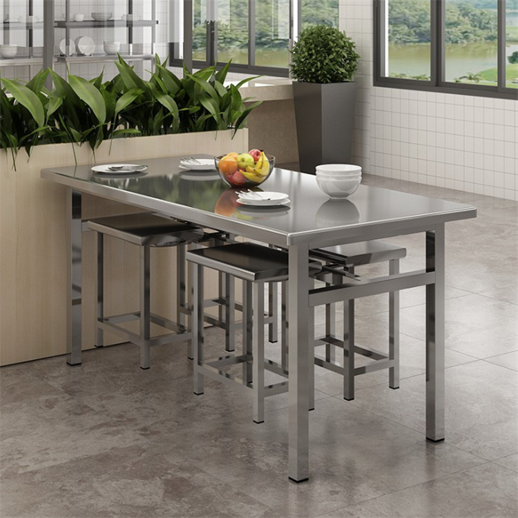 员工餐桌 不锈钢食堂餐桌员工饭堂连体桌椅组合 厂家批发