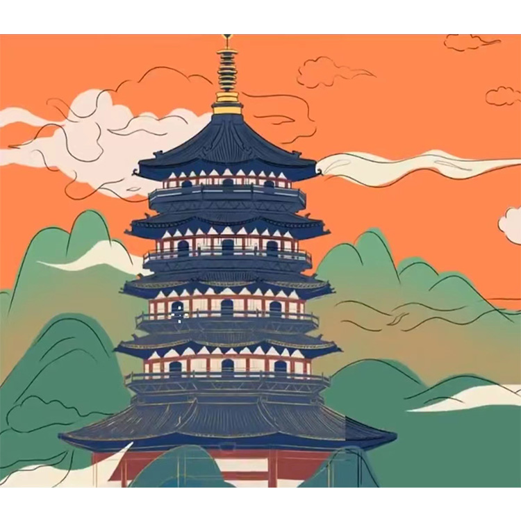 文创国朝 原创插画设计图案制作