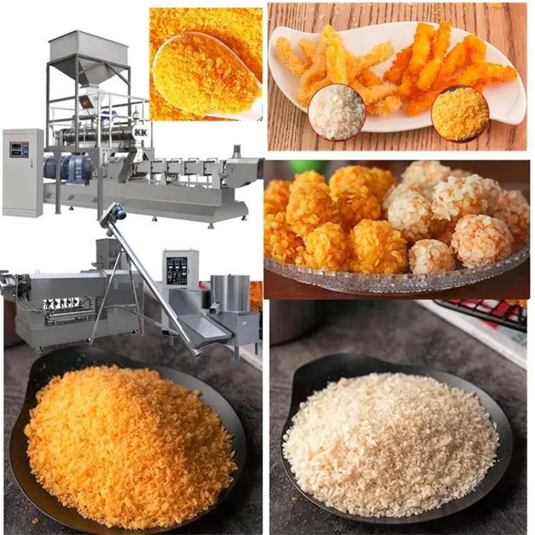 全自动面包糠膨化机 雪花片生产线 日式面包糠膨化机 双螺杆膨化