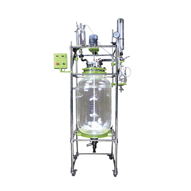 全系列双层玻璃反应釜 夹套玻璃反应器 中试防爆耐酸