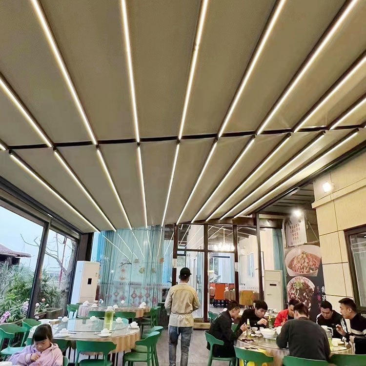 户外活动伸缩雨蓬 移动仓库伸缩式遮阳篷移动推拉雨棚电动帐篷