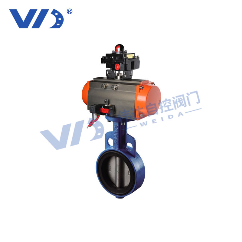 气动蝶阀D671X/F四氟密封耐高温耐酸碱防爆切断阀门
