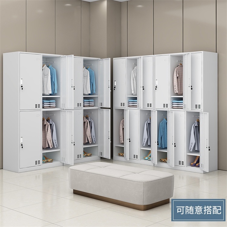更衣柜员工职工浴室衣柜储物柜带锁换衣柜宿舍存包鞋柜不锈钢铁皮柜子