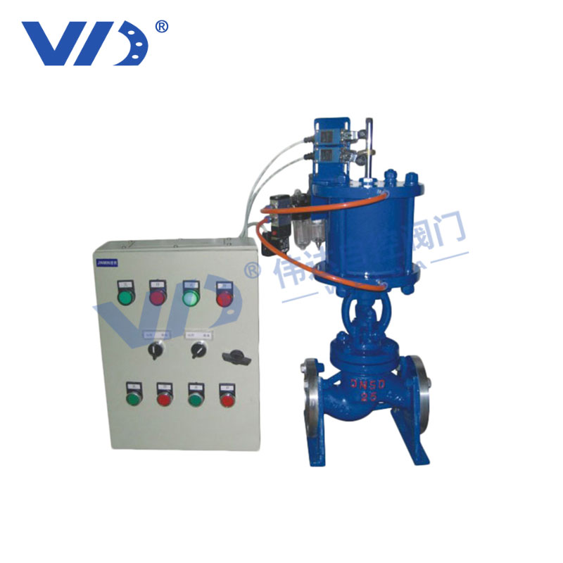 厂生产 不锈钢法兰气动截止阀J41W-16P DN100蒸汽直通式截止阀门