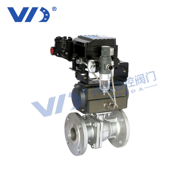 耐酸碱 气动法兰球阀  内衬氟塑料 缩径 软密封 防爆