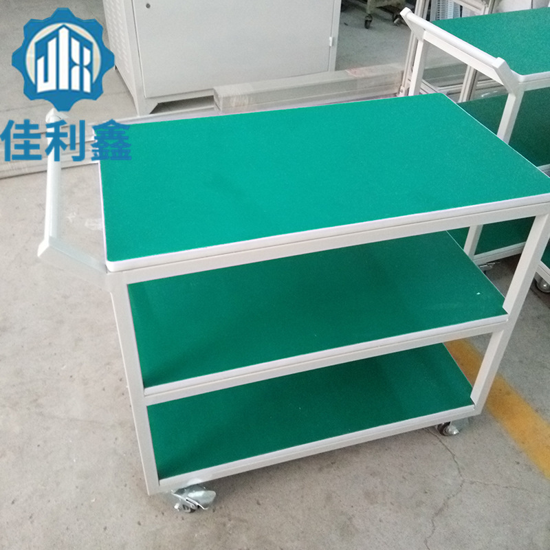 厂家直供深圳精益管周转车手推车不锈钢物料周转车手推移动式货架