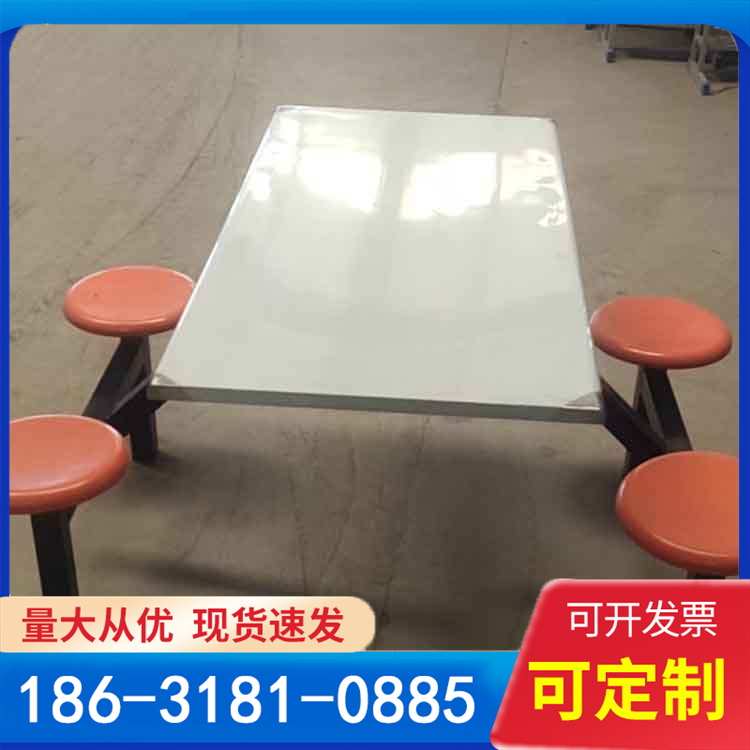 不锈钢连体餐桌 学生食堂餐桌椅 食堂桌椅
